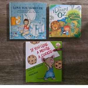 Childrens Book Lot Love You Forever Wizard of Oz If You Give a Mouse a Cookie